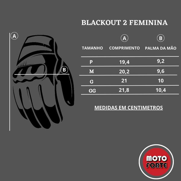 Imagem de Luva X11 Blackout Feminina Moto Motociclista Motoqueiro