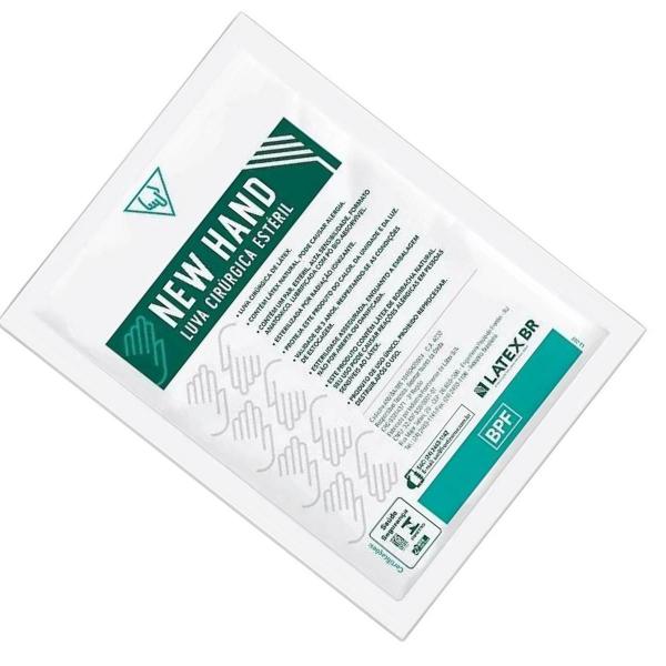Luvas Cirúrgicas New Hand Látex Texturizadas e Estéreis Imagem de Luvas Cirúrgicas New Hand Látex Texturizadas e Estéreis