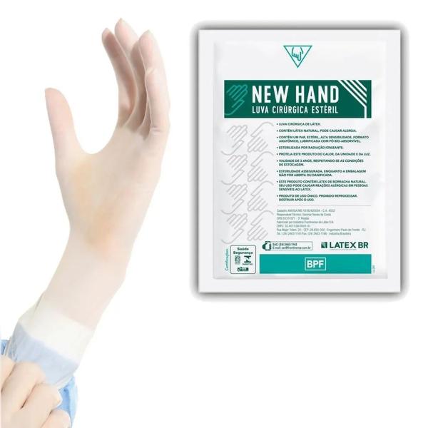 Luvas Cirúrgicas New Hand Látex Texturizadas e Estéreis Imagem de Luvas Cirúrgicas New Hand Látex Texturizadas e Estéreis