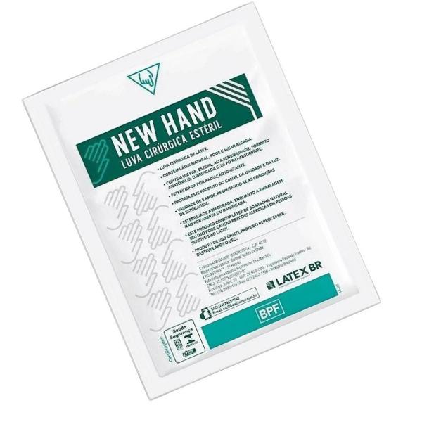 Luvas Cirúrgicas New Hand Látex Texturizadas e Estéreis Imagem de Luvas Cirúrgicas New Hand Látex Texturizadas e Estéreis