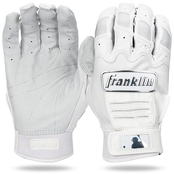 Imagem de Luvas de batedura Franklin Sports CFX Pro Full Color Chrome Series Luvas de batedura cromadas CFX Pro Full Color, brancas, adulto GG