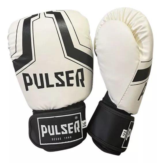 Imagem de Luvas de Boxe Muay Thai Branco Iron Preto Adoma Pulser