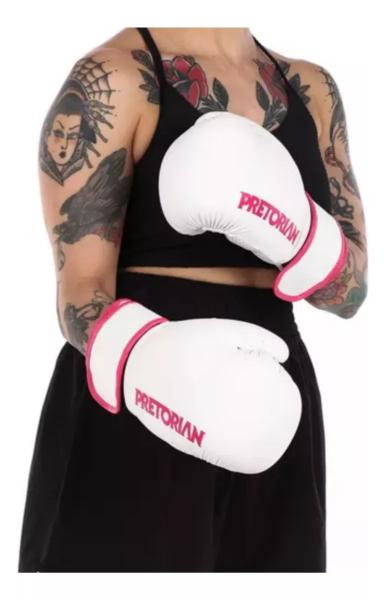Luvas de Boxe Muay Thai First FX2 Branco-Rosa Pretorian Imagem de Luvas de Boxe Muay Thai First FX2 Branco-Rosa Pretorian