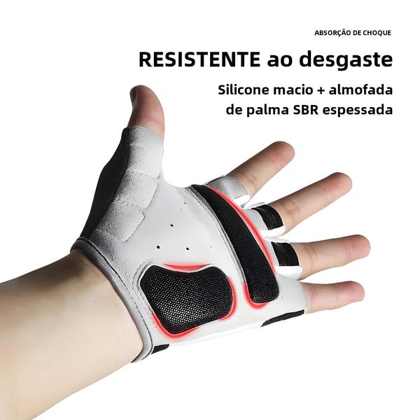 Imagem de Luvas de Ciclismo de Meia Dedo com Gel - Masculino e Feminino - À Prova de Choque