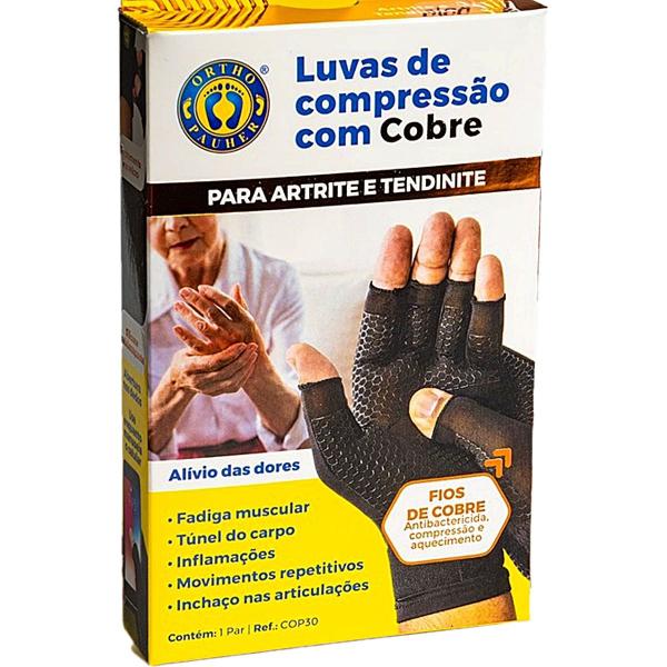 Imagem de Luvas de Compressão com Cobre Ortho Pauher - Tamanho G/GG