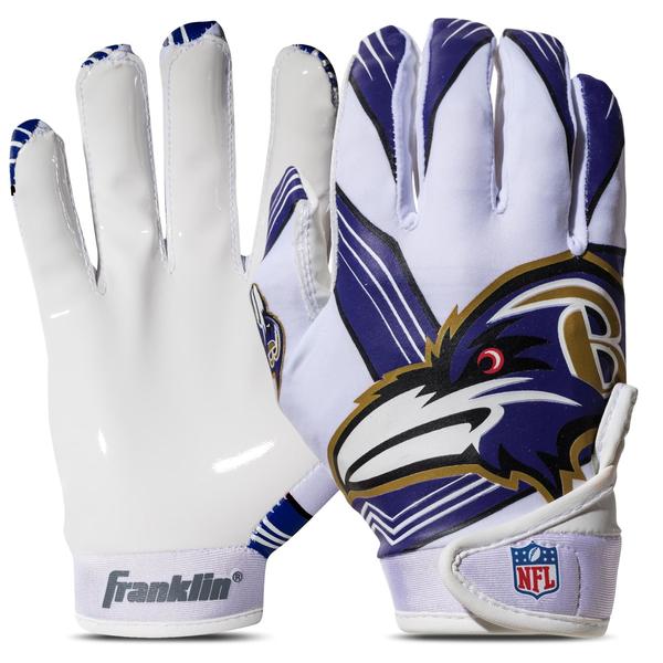 Imagem de Luvas de Futebol Americano Franklin Sports Baltimore Ravens para Receptor