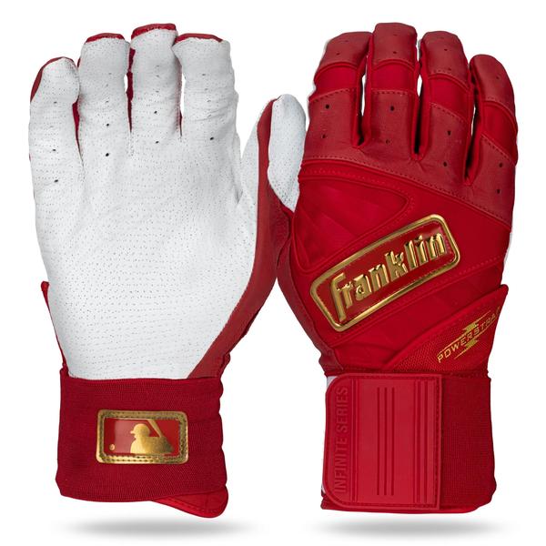 Imagem de Luvas de rebatidas Franklin Sports Infinite Powerstrap Vermelho+Gol