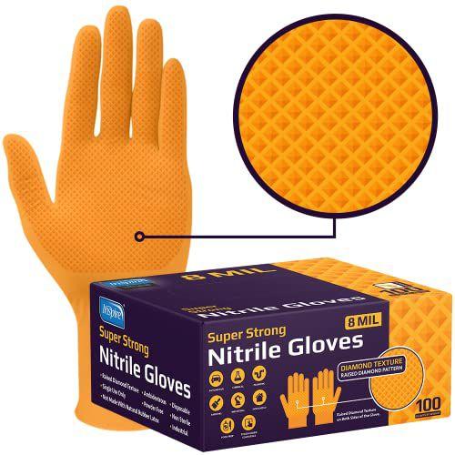 Luvas Descartáveis Inspire Heavy Duty Orange Nitrile ULTR Imagem de Luvas Descartáveis Inspire Heavy Duty Orange Nitrile ULTR