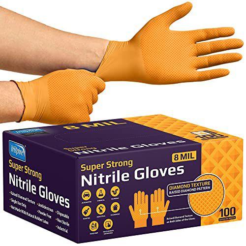 Luvas Descartáveis Inspire Heavy Duty Orange Nitrile ULTR Imagem de Luvas Descartáveis Inspire Heavy Duty Orange Nitrile ULTR