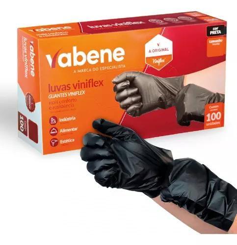 Luvas Descartáveis Vabene Viniflex para bares e restaurantes - Preto -100 unid Imagem de Luvas Descartáveis Vabene Viniflex para bares e restaurantes - Preto -100 unid