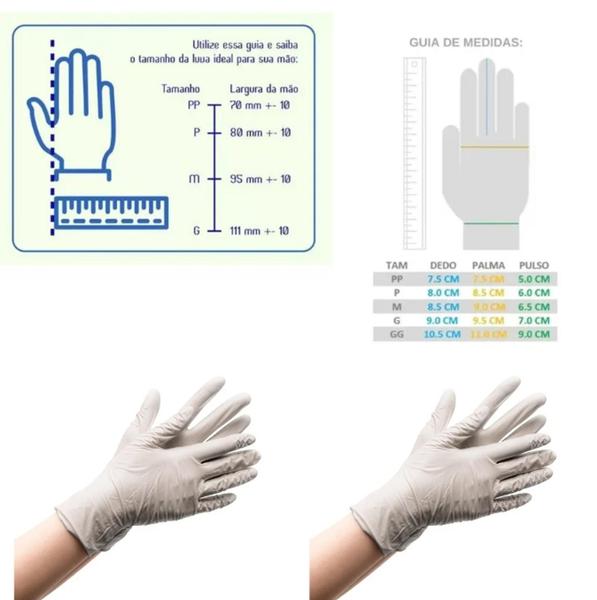 Luvas Latéx Descartáveis Nobre Cor Branco fosco cirúrgica proteção higiene Com Pó tamanho P c/100uni - LUVAS NOBRE Imagem de Luvas Latéx Descartáveis Nobre Cor Branco fosco cirúrgica proteção higiene Com Pó tamanho P c/100uni
