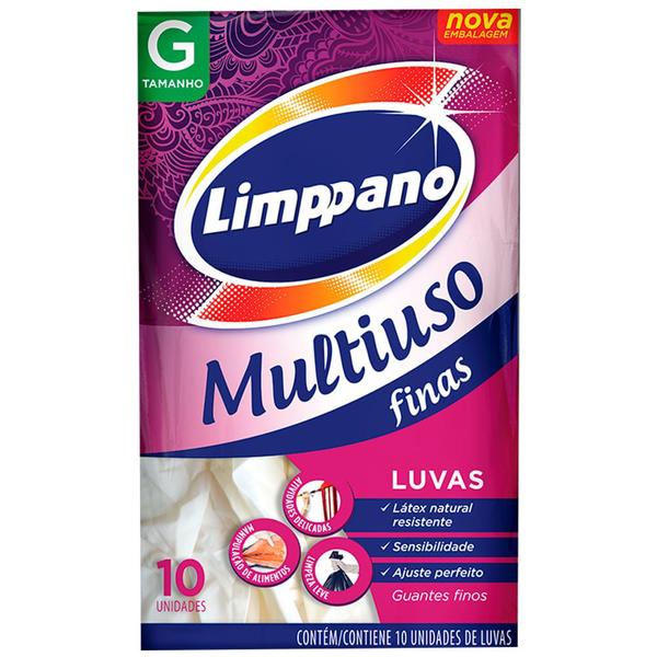 Imagem de Luvas Latex Limppano Finas Multiuso G 10 Unidades