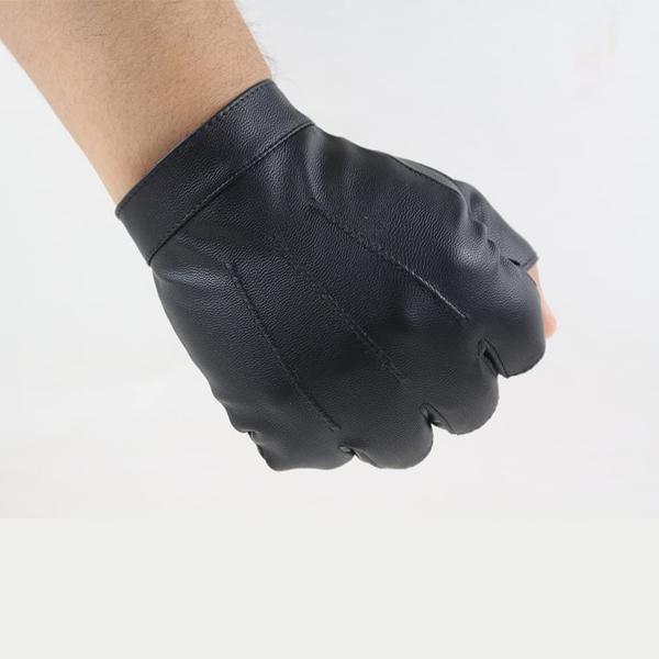 Imagem de Luvas LJCZKA Fingerless Driving PU de couro para homens e mulheres