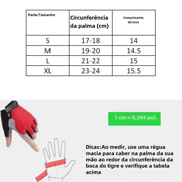 Imagem de Luvas Meia Dedos Unissex Respiráveis e Antiderrapantes para Fitness, Ciclismo e Pesca