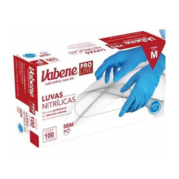 Luvas Nitrílicas Vabene Pro Line Sem Pó Tam:m C/100 Uni Azul Ref.:3076 Imagem de Luvas Nitrílicas Vabene Pro Line Sem Pó Tam:m C/100 Uni Azul Ref.:3076