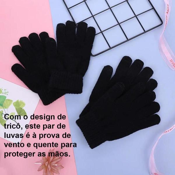 Imagem de Luvas Par 22Cm Pretas Inverno 0771