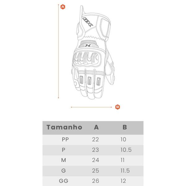 Imagem de Luvas Para Motoqueiro X11 Impact Masculino Com Proteção Preto Em Couro - PP/XS