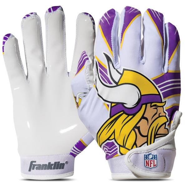 Imagem de Luvas para receptores de futebol Franklin Sports Minnesota Vikings