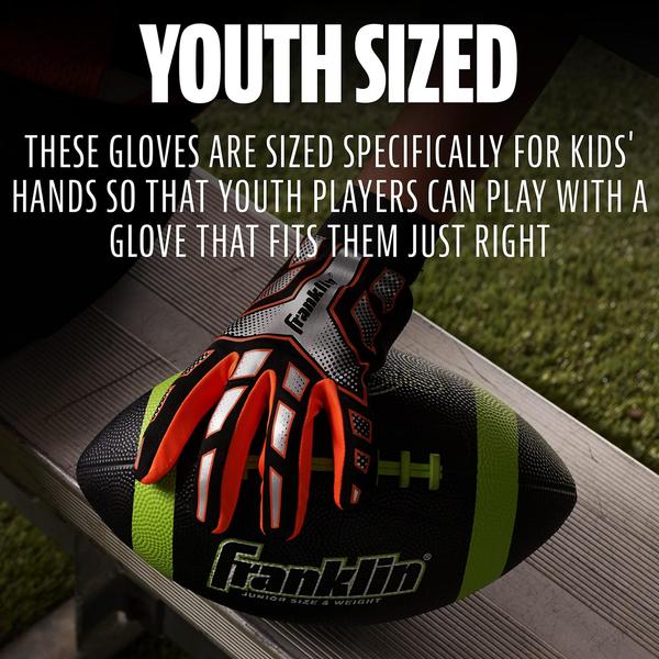 Imagem de Luvas para receptores de futebol Franklin Sports Youth Kids