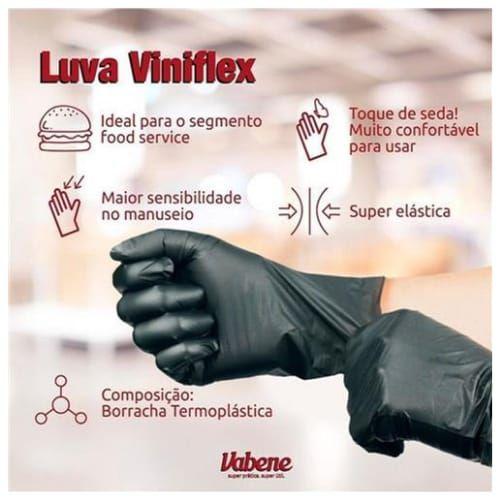 Imagem de Luvas Viniflex Preto Borracha Termoplástica Caixa c/ 100u