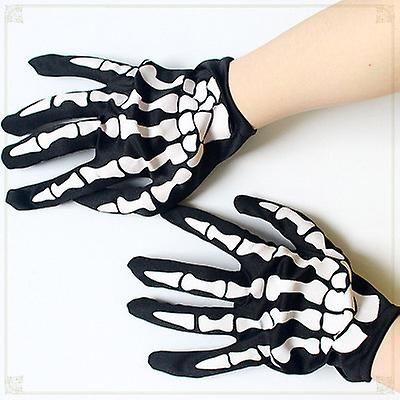 Imagem de Luvas Wokex Skeleton, fantasia de Halloween, festa, cosplay, brancas