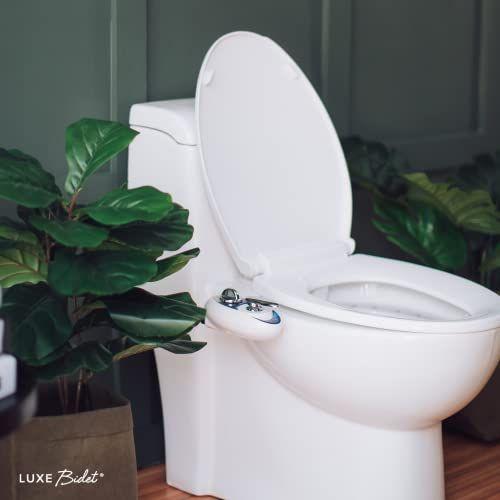 Imagem de LUXE Bidet Neo 185 (Elite) Acessório de banheiro de bidê não elétrico c/ Bocal duplo autolimpante e ajuste fácil da pressão da água para lavagem sanitária e feminina (branco e branco)