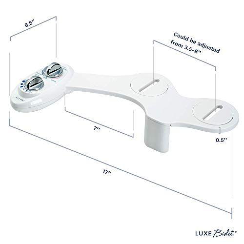 Imagem de LUXE Bidet Neo 185 (Elite) Acessório de banheiro de bidê não elétrico c/ Bocal duplo autolimpante e ajuste fácil da pressão da água para lavagem sanitária e feminina (branco e branco)