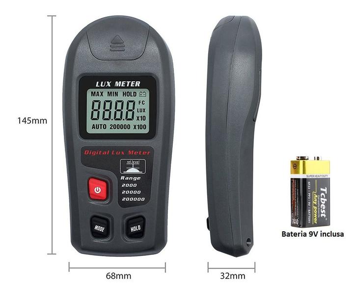 Imagem de Luximetro Medidor De Luz Luminosidade Digital Portátil Intensidade da Iluminação
