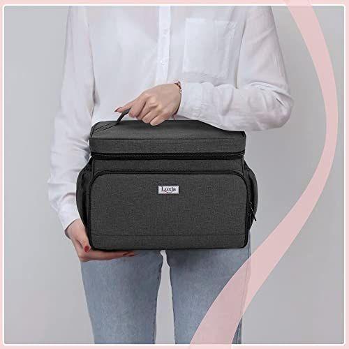 Imagem de Luxja Breast Pump Bag Compatível com Spectra S1 e S2, Saco de Bombeamento para Extrator de Leite e Peças Extras (Adequado para Uso em Casa ou Viagem), Preto (Patente Pendente)