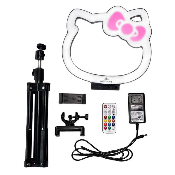 Imagem de Luz de Anel RGB Hello Kitty 10" - Suporte p/ Celular, Modos Arco-Íris e Sensor Musical para TikTok