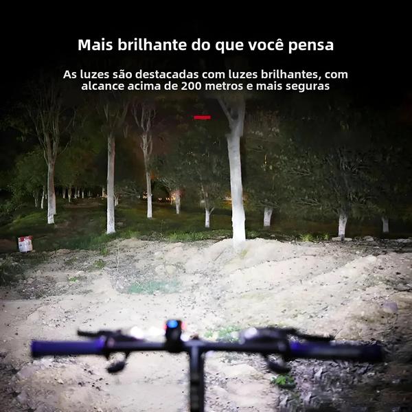 Imagem de Luz de Bicicleta LED Recarregável Heinast - À Prova D'Água 3000mAh - Farol Dianteiro para MTB e Ciclismo