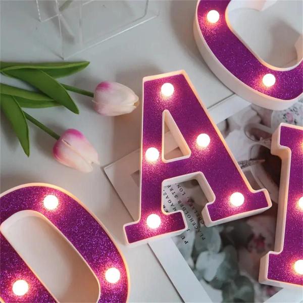 Imagem de Luz De Carta Led Roxa Para Acampamento Ao Ar Livre, Casamento, Festa De Aniversário, Decoração De