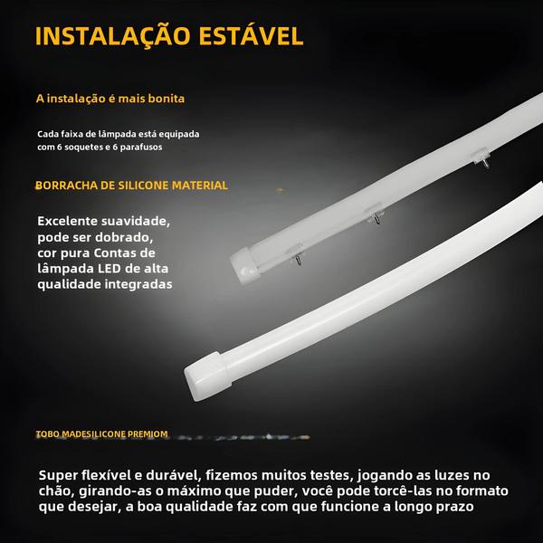 Imagem de Luz de Circulação Diurna (DRL) para Carro - LED Amarela Flexível (30cm/45cm/60cm)