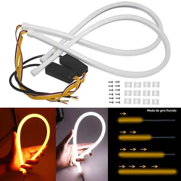 Imagem de Luz de Circulação Diurna (DRL) para Carro - LED Amarela Flexível (30cm/45cm/60cm)