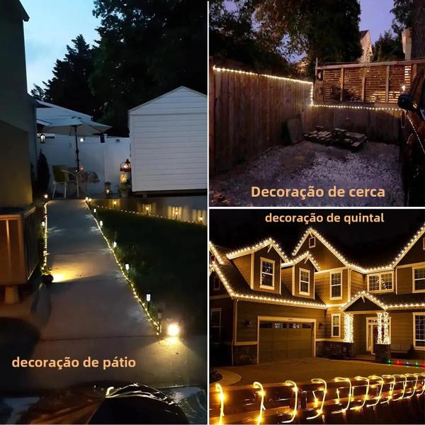 Imagem de Luz de Corda LED Solar para Jardim - Ideal para Natal, Festas e Casamentos