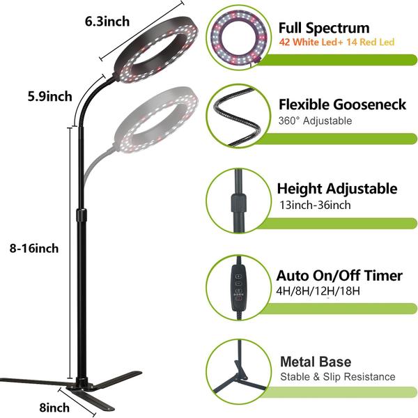 Imagem de Luz de crescimento vegetal GooingTop 50W LED Full Spectrum 6000K