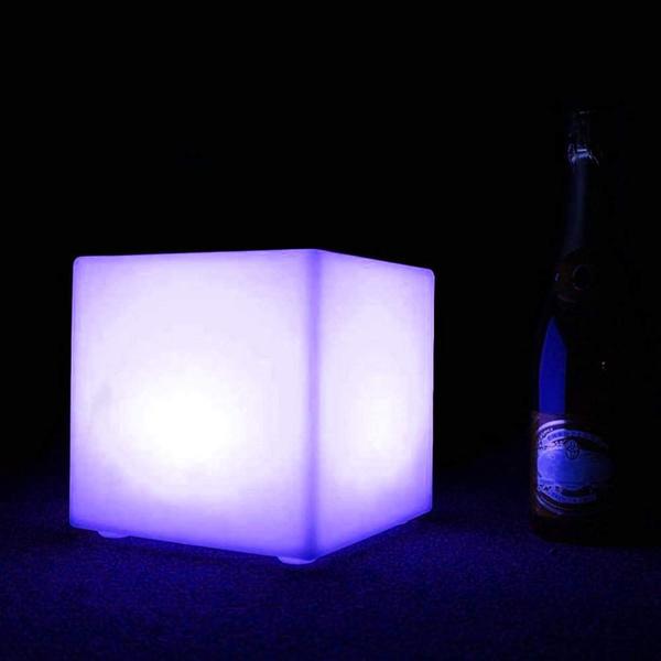 Imagem de Luz de cubo LED recarregável Mr.Go de 10 polegadas com controle remoto, 16 cores RGB e lâmpada LED regulável, lâmpada noturna, iluminação decorativa ambiente, sem fio e à prova d'água para uso interno e externo