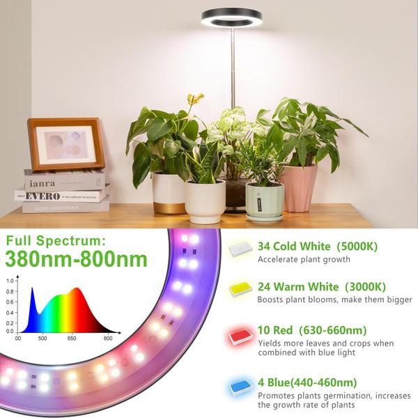 Imagem de Luz de cultivo LED LORDEM para plantas de interior com temporizador e regulável