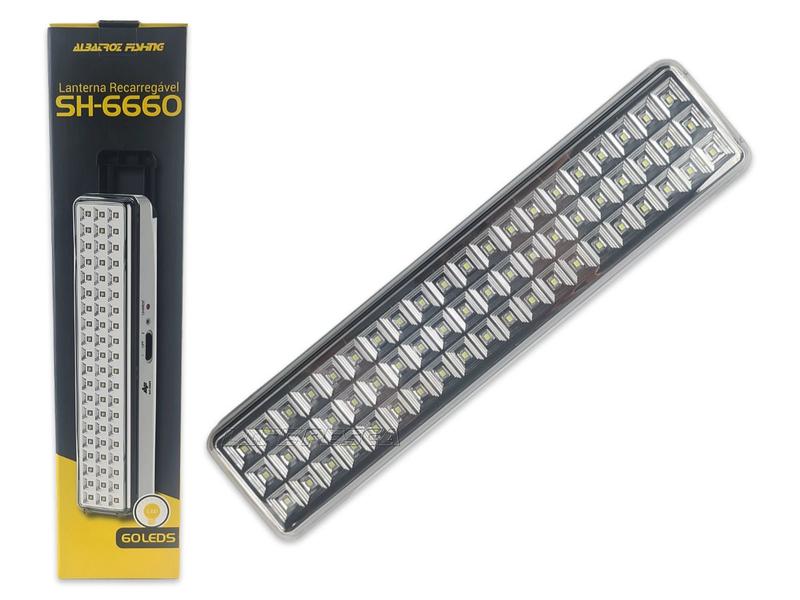 Imagem de Luz de Emergência e Lanterna Recarregável 60 Leds - SH-6660