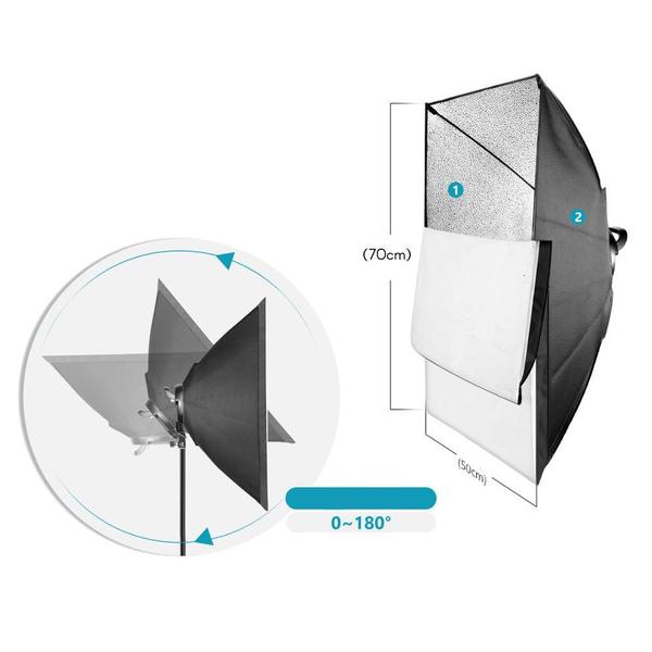 Imagem de Luz de Estúdio Softbox 50X70 c/ Iluminador Led Bivolt SHLED-004