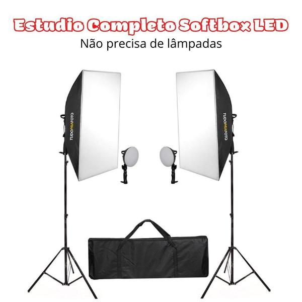 Imagem de Luz de Estúdio Softbox 50X70 c/ Iluminador Led Bivolt SHLED-004