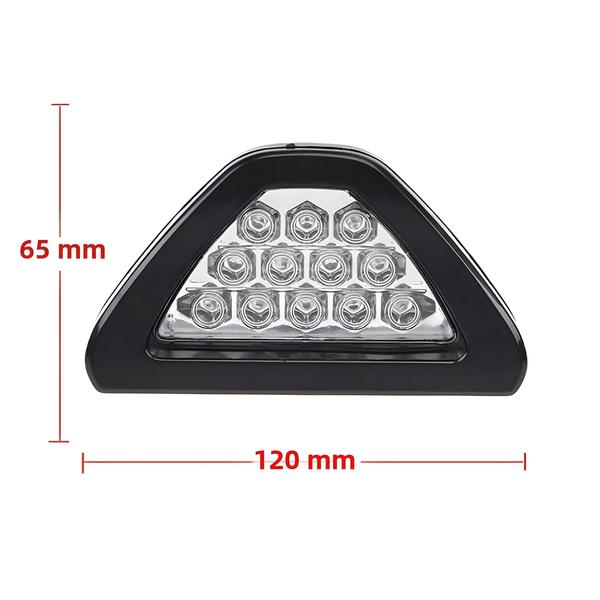 Imagem de Luz de Freio Traseira com 12 LEDs - Sinal Triangular Universal para Carro