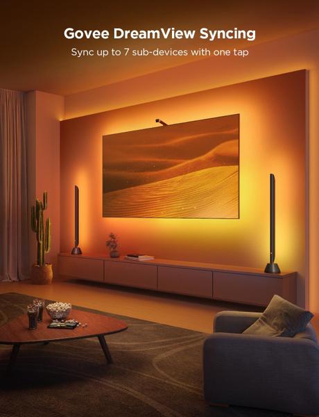 Luz de fundo de TV Govee 3 Lite RGBICW de 16,4 pés para TVs de 75 a 85 polegadas Imagem de Luz de fundo de TV Govee 3 Lite RGBICW de 16,4 pés para TVs de 75 a 85 polegadas