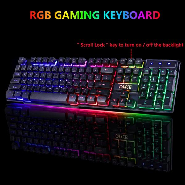 Imagem de Luz de fundo LED RGB combinada de teclado e mouse para PC