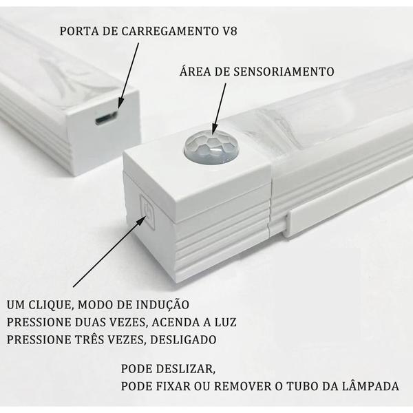 Imagem de Luz de Indução 30 Cm Sem fio USB Sensor Quente e Frio