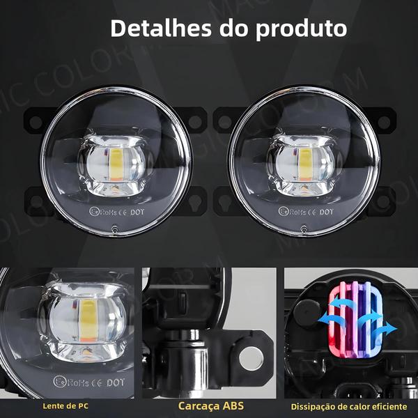 Imagem de Luz de Neblina LED Branca e Amarela 8000lm 30W - À Prova D'Água - Para Citroen, Ford, Honda, Suzuki e Isuzu