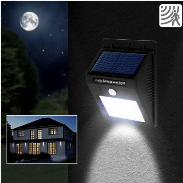Luz De Parede Led Com Energia Solar Com Sensor - Luz de Led Imagem de Luz De Parede Led Com Energia Solar Com Sensor