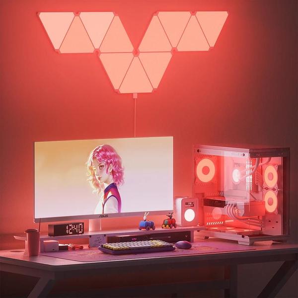 Imagem de Luz de Parede LED RGB Triangular - Super Fina, Wi-Fi, Bluetooth e Controle por App