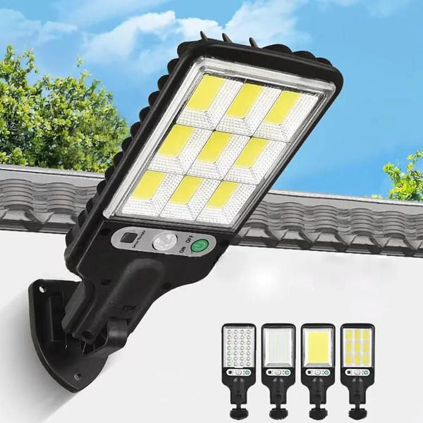 Luz de Parede LED Solar à Prova d'Água com Sensor de Presença - 3 Modos - Ideal para Jardim Imagem de Luz de Parede LED Solar à Prova d'Água com Sensor de Presença - 3 Modos - Ideal para Jardim