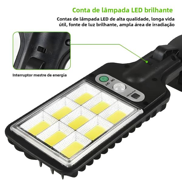 Imagem de Luz de Parede LED Solar à Prova d'Água com Sensor de Presença - 3 Modos - Ideal para Jardim